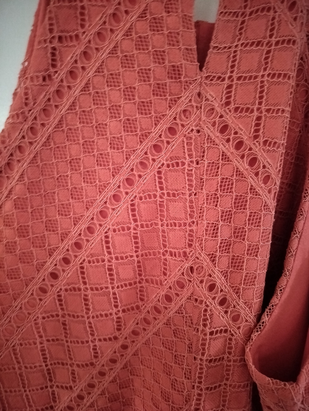 Shyanne Coral Crochet Fringe Tank Dress - Picture 4 of 9